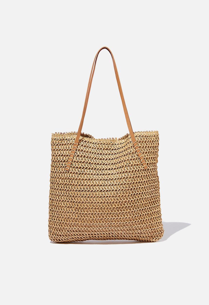 Rubi - Woven tote bag - natural