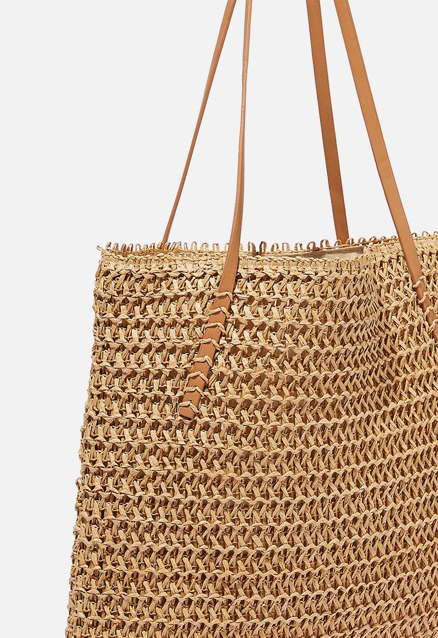 Rubi - Woven tote bag - natural