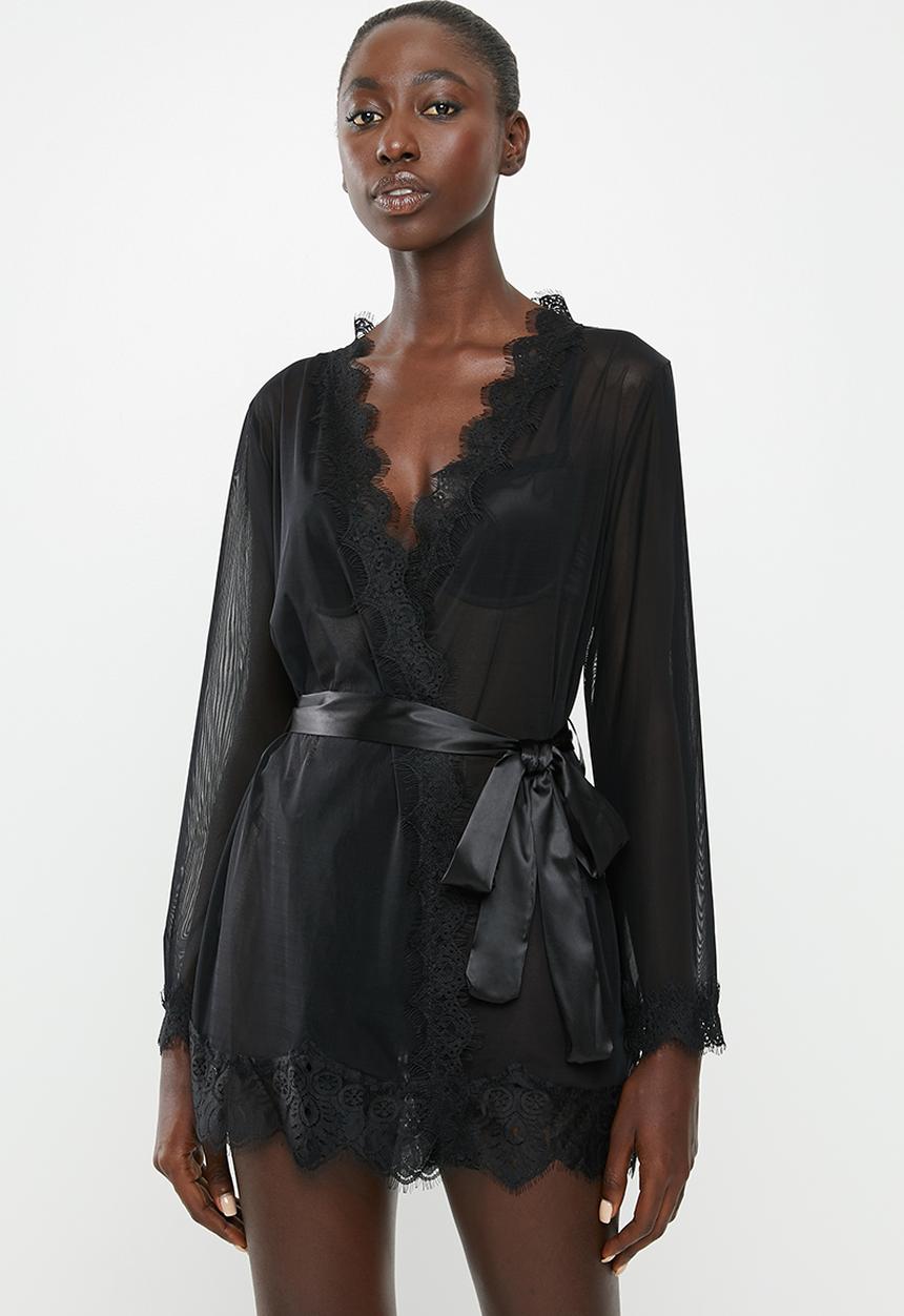 SISSY BOY - Kimono sleeve gown - black