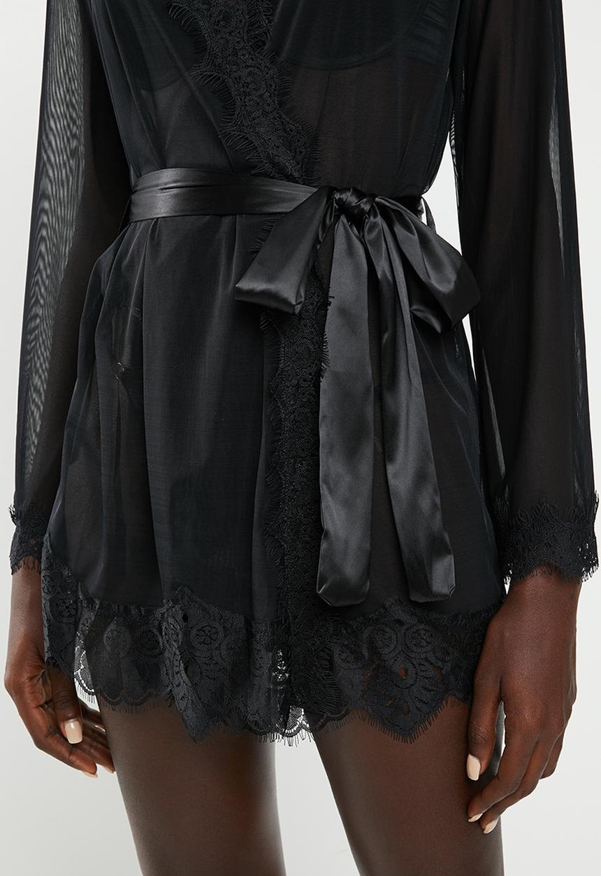 SISSY BOY - Kimono sleeve gown - black