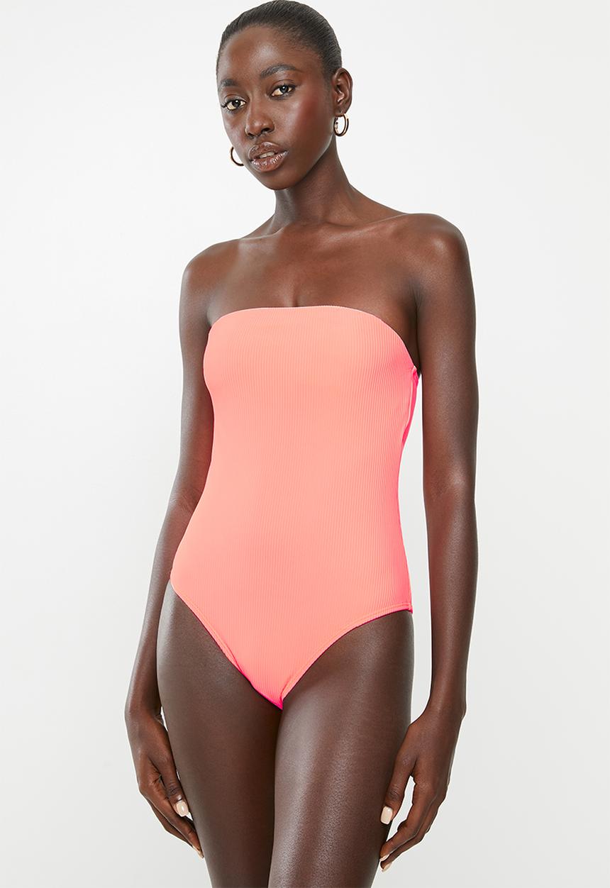 Cotton On - Strapless one piece cheeky - fizz rib
