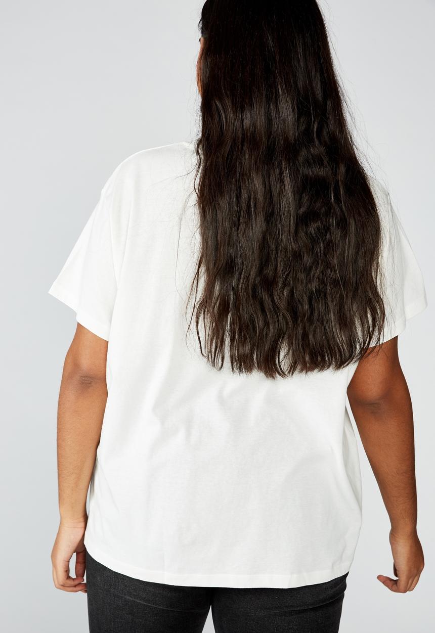 Cotton On - Curve graphic license tee high voltage - white 