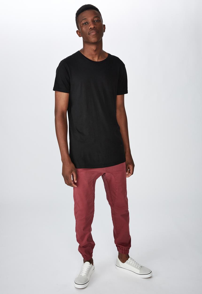 Cotton On - Drake cuffed pant - washed red