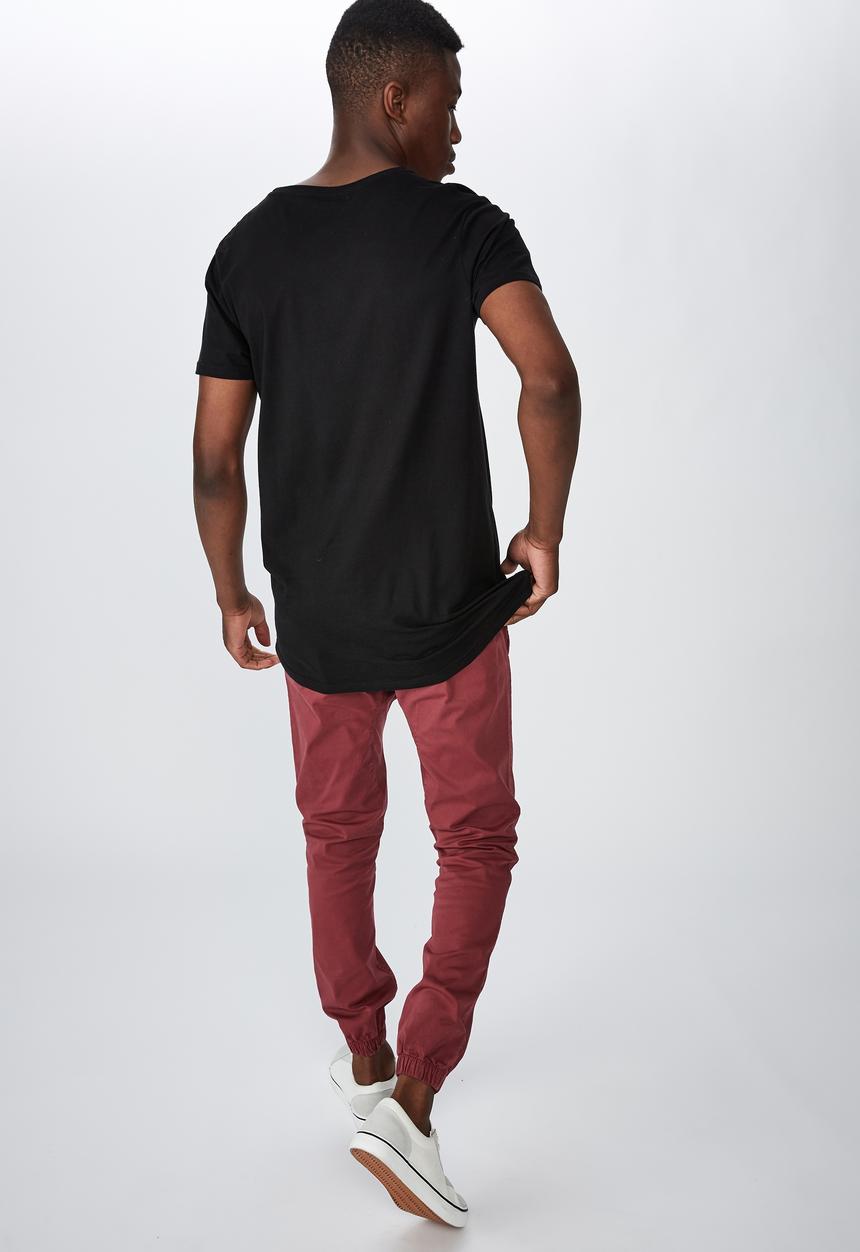 Cotton On - Drake cuffed pant - washed red