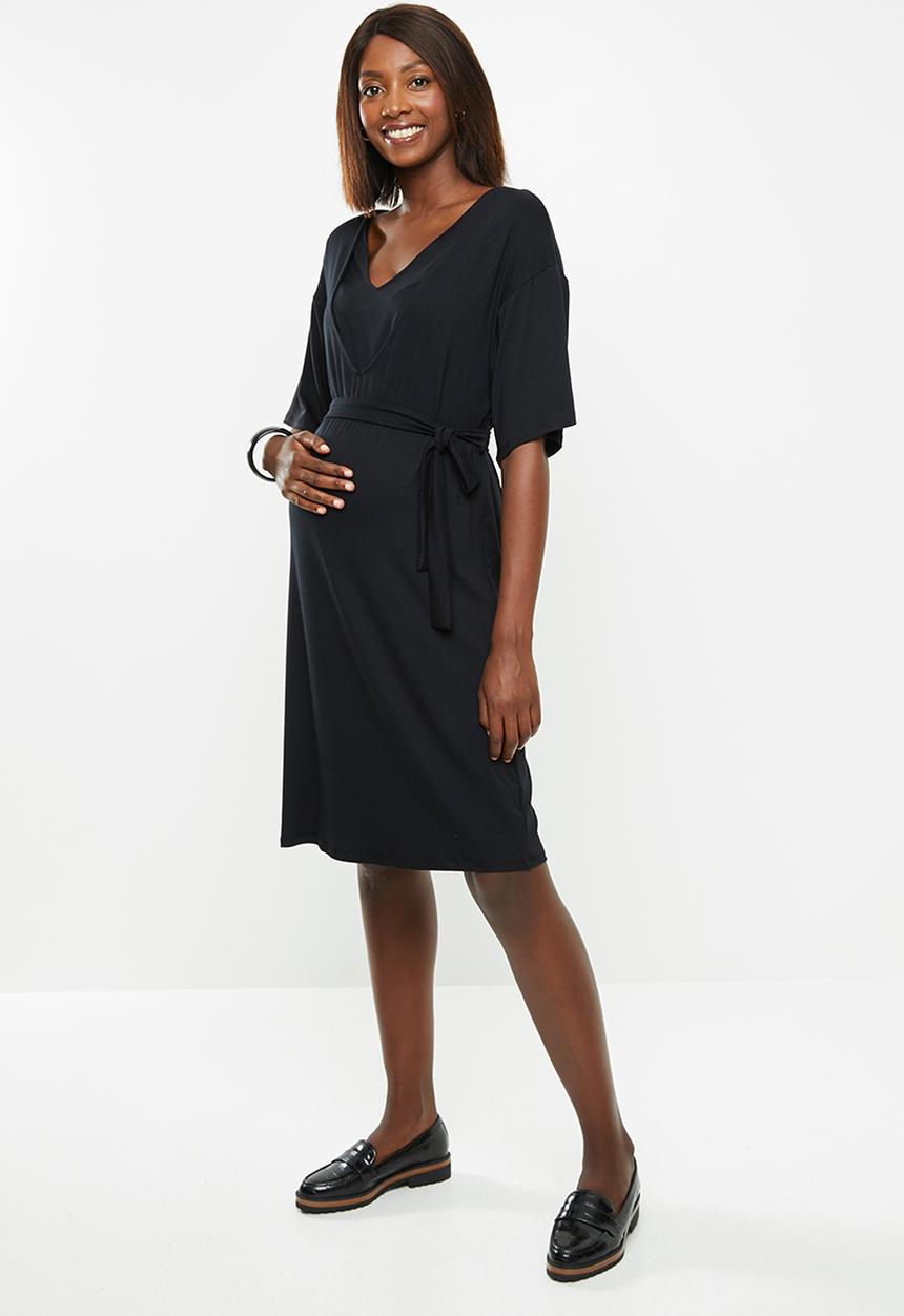 edit Maternity - Maternity Feeding belted knit dress - black
