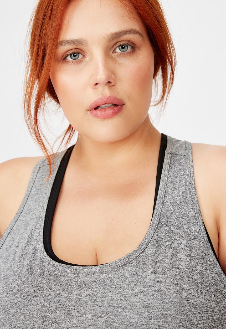 Cotton On - Curve active training tank top - salt & pepper
