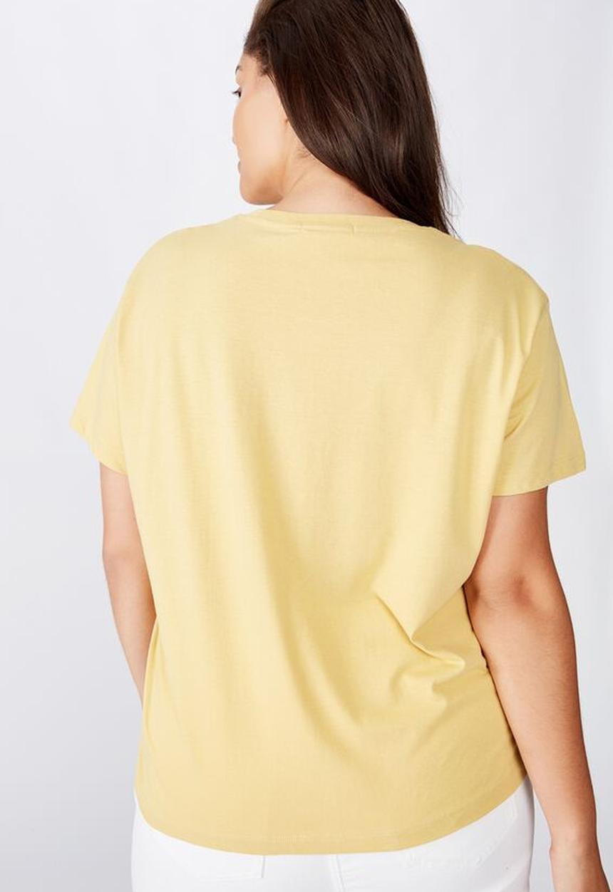 Cotton On - Curve graphic tee road tripper - yellow 