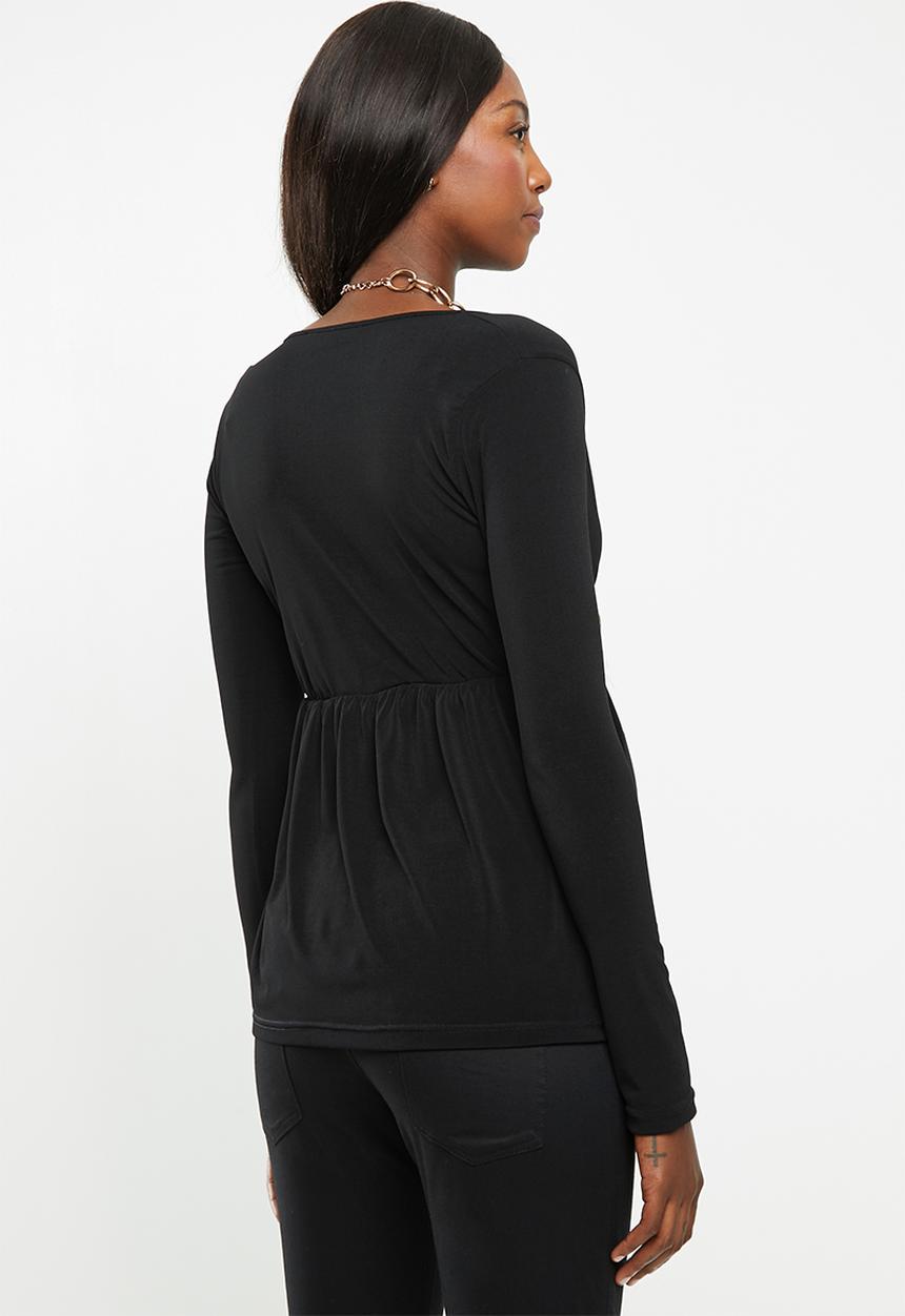 Superbalist - Maternity mock wrap top - black