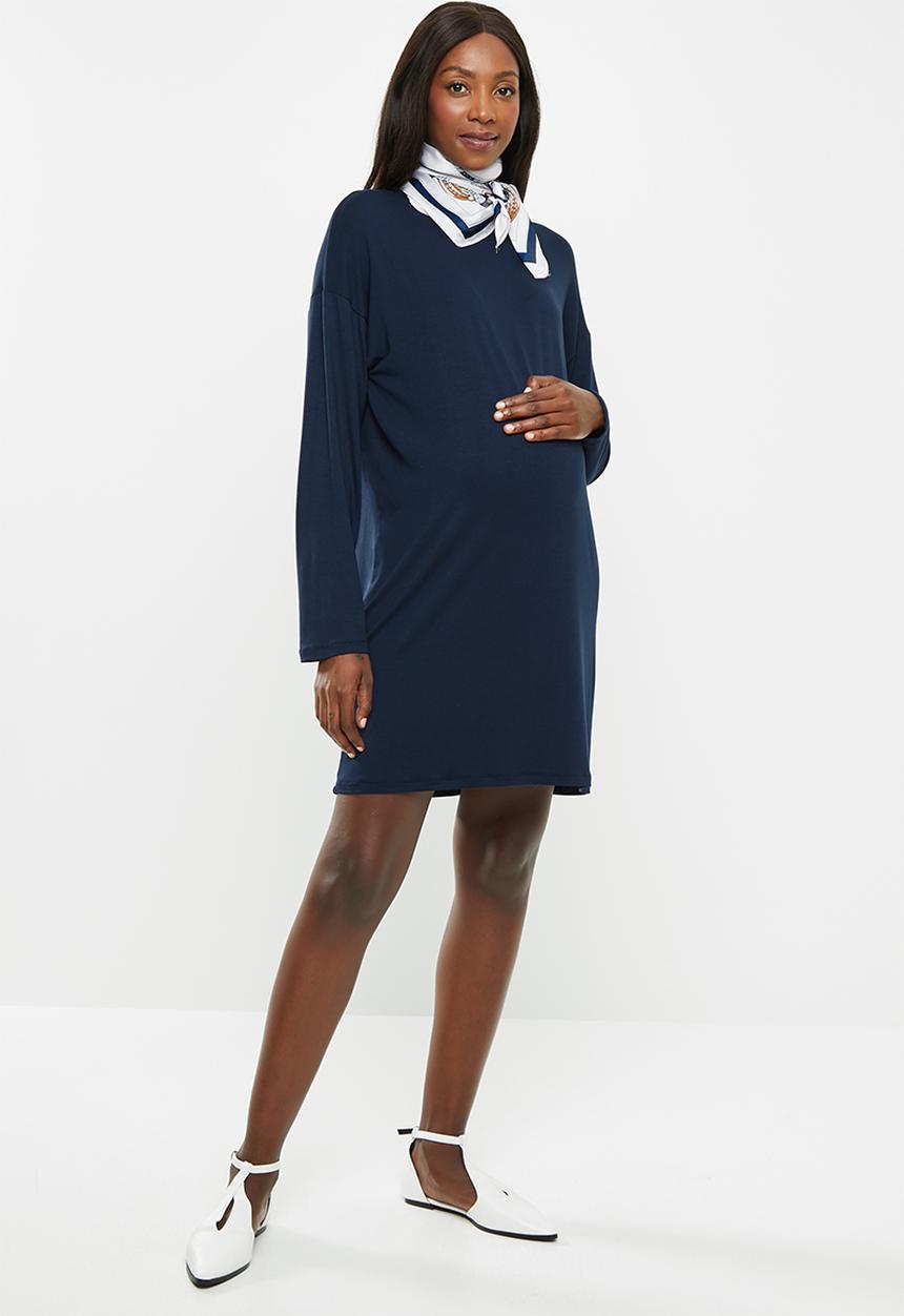 Superbalist - Maternity Long sleeve tee dress - navy