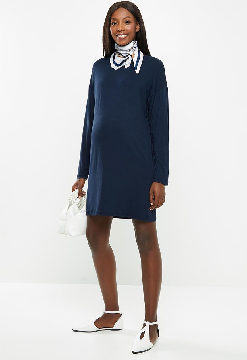 Superbalist - Maternity Long sleeve tee dress - navy