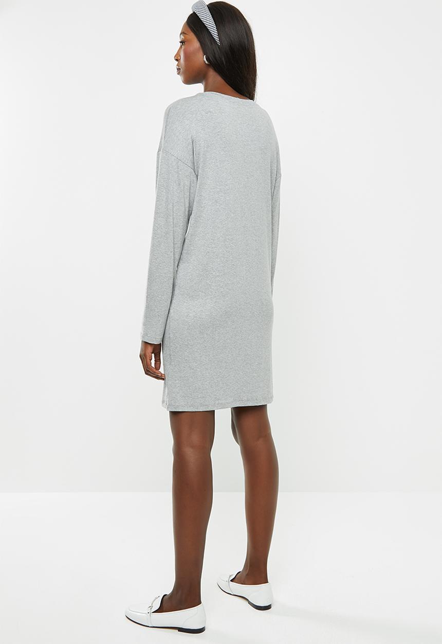 Superbalist - Maternity Long sleeve tee dress - grey melange