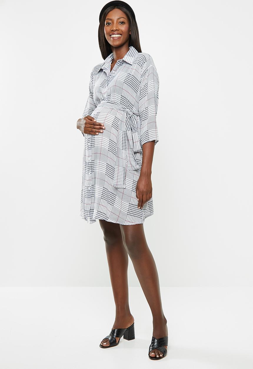 Superbalist - Maternity Belted shirt dress - check