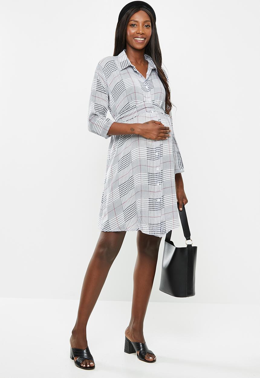 Superbalist - Maternity Belted shirt dress - check