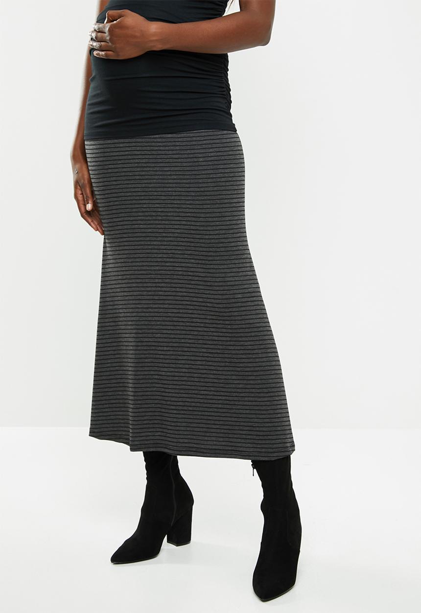 Superbalist - Maternity knit midi skirt - grey & black 
