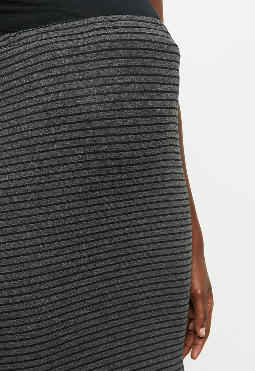 Superbalist - Maternity knit midi skirt - grey & black 