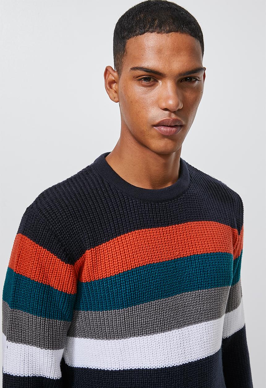 Superbalist - Stripe chunky crew neck knit - multi