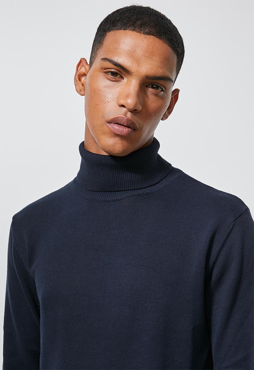 Superbalist - Premium slim fit roll neck knit - navy
