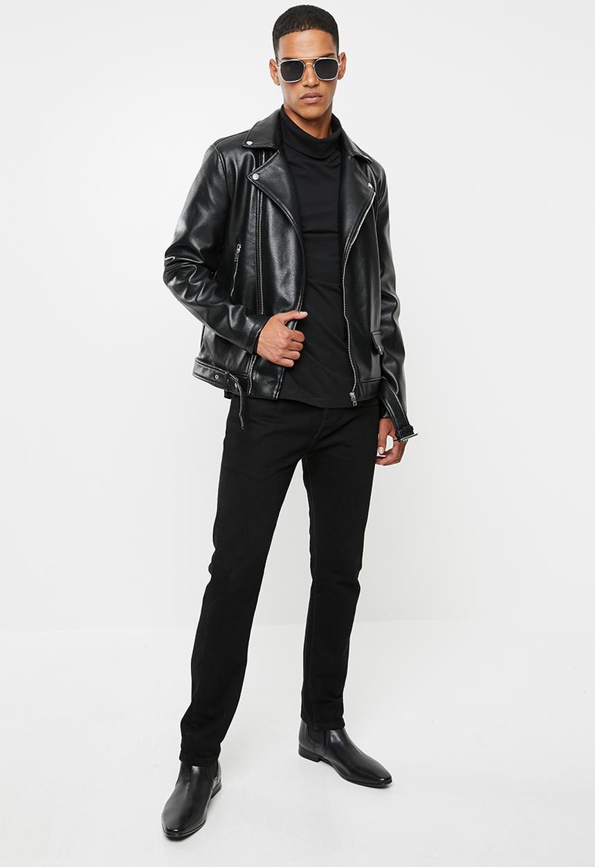 Jack & Jones - Hip biker jacket - black 