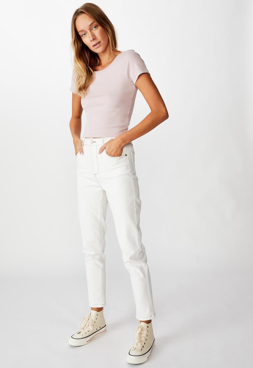 Cotton On - Sweetheart scoop back tee - light purple