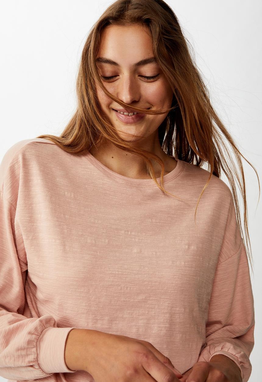 Cotton On - Reid chop blouson long sleeve top - misty rose