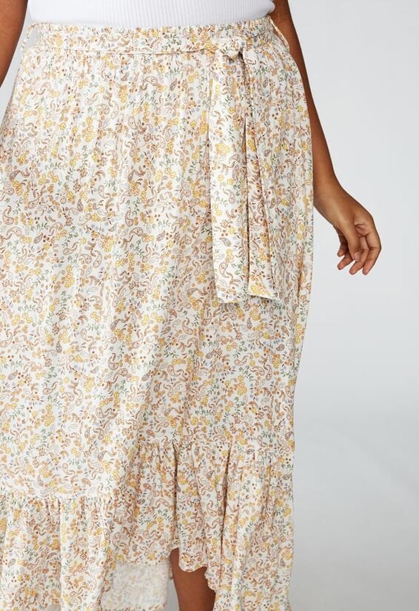 Cotton On - Curve gypsy tiered maxi skirt bobby floral paisley - multi