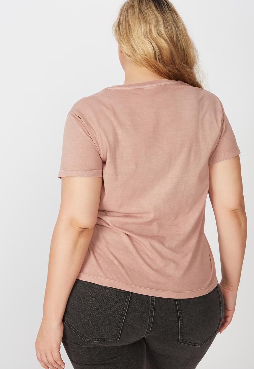Cotton On - Curve oversized graphic license tee nirvana smiley - pink 