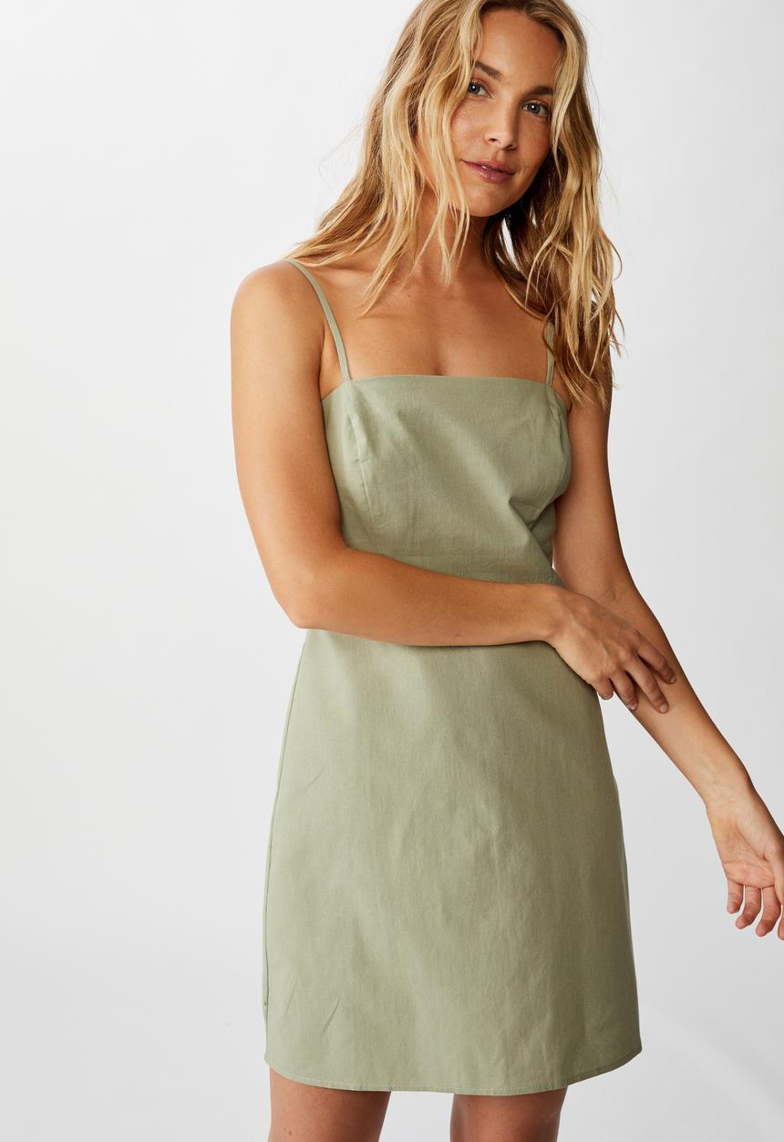 Cotton On - Woven Renee strappy mini dress - tea
