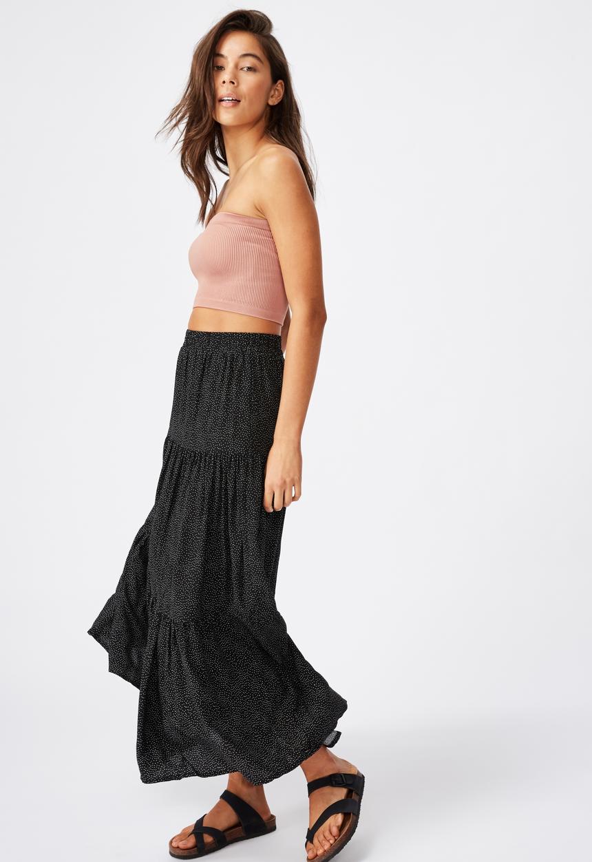 Cotton On - Jasmine maxi skirt rosie spot - black