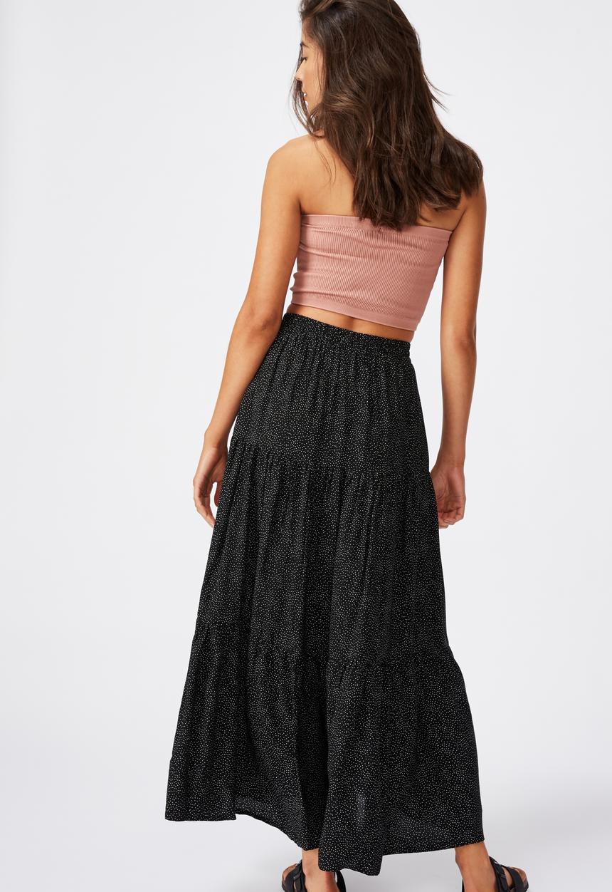 Cotton On - Jasmine maxi skirt rosie spot - black