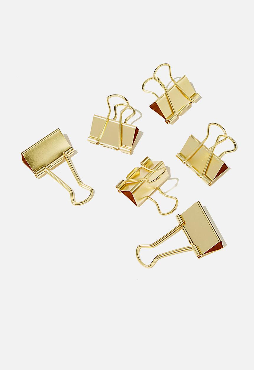 Typo - Bulldog clip 6 pack - gold