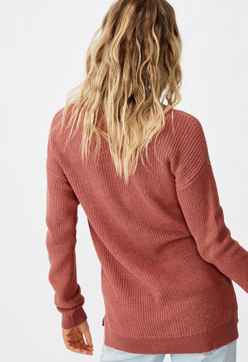Cotton On - Archy 6 pullover marsala twist - canyon rose