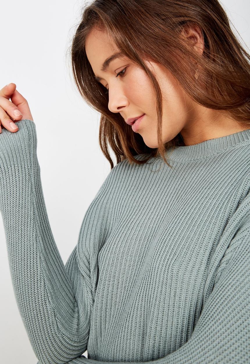 Cotton On - Archy cropped 2 pullover - chinois green