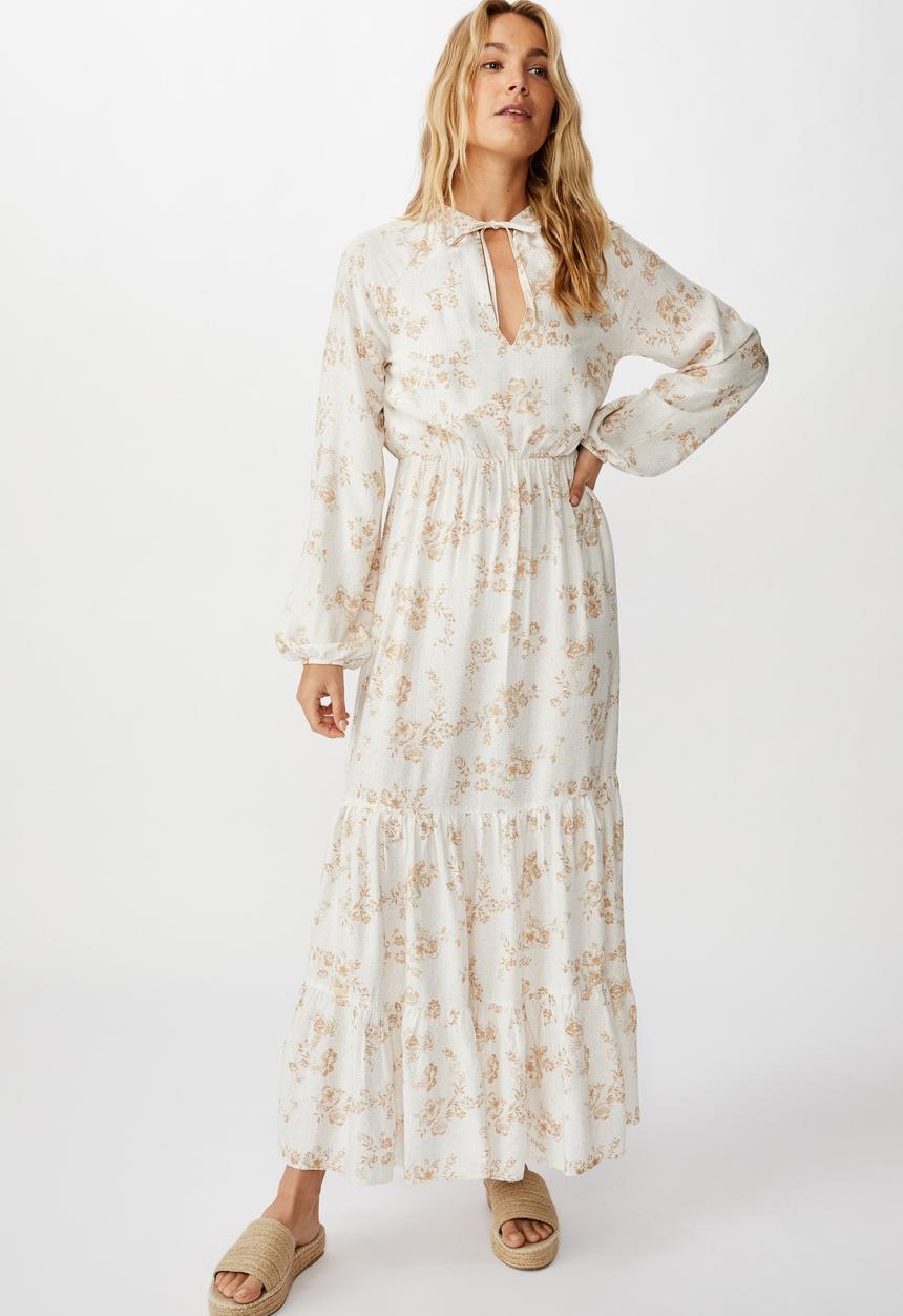 Cotton On - Woven Michelle long sleeve maxi dress Hannah floral - nomad