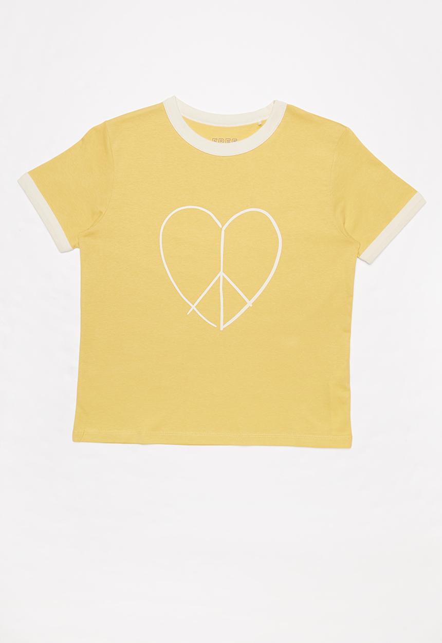 Free by Cotton On - Girls ringer tee - yellow 
