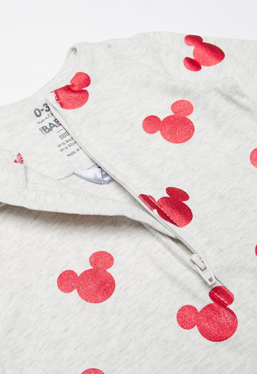 Cotton On - The long sleeve zip romper - grey & red