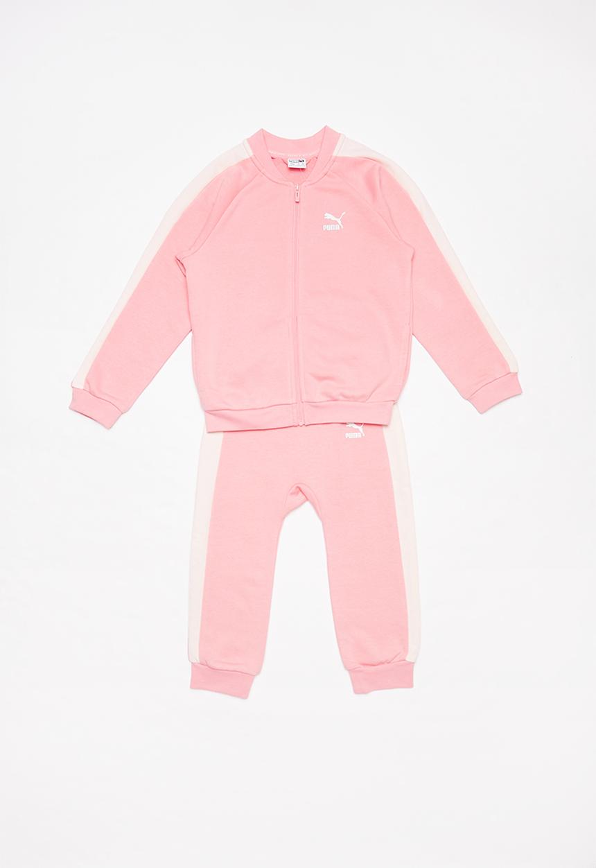PUMA - Minicats t7 jogger tracksuit  - pink & white 