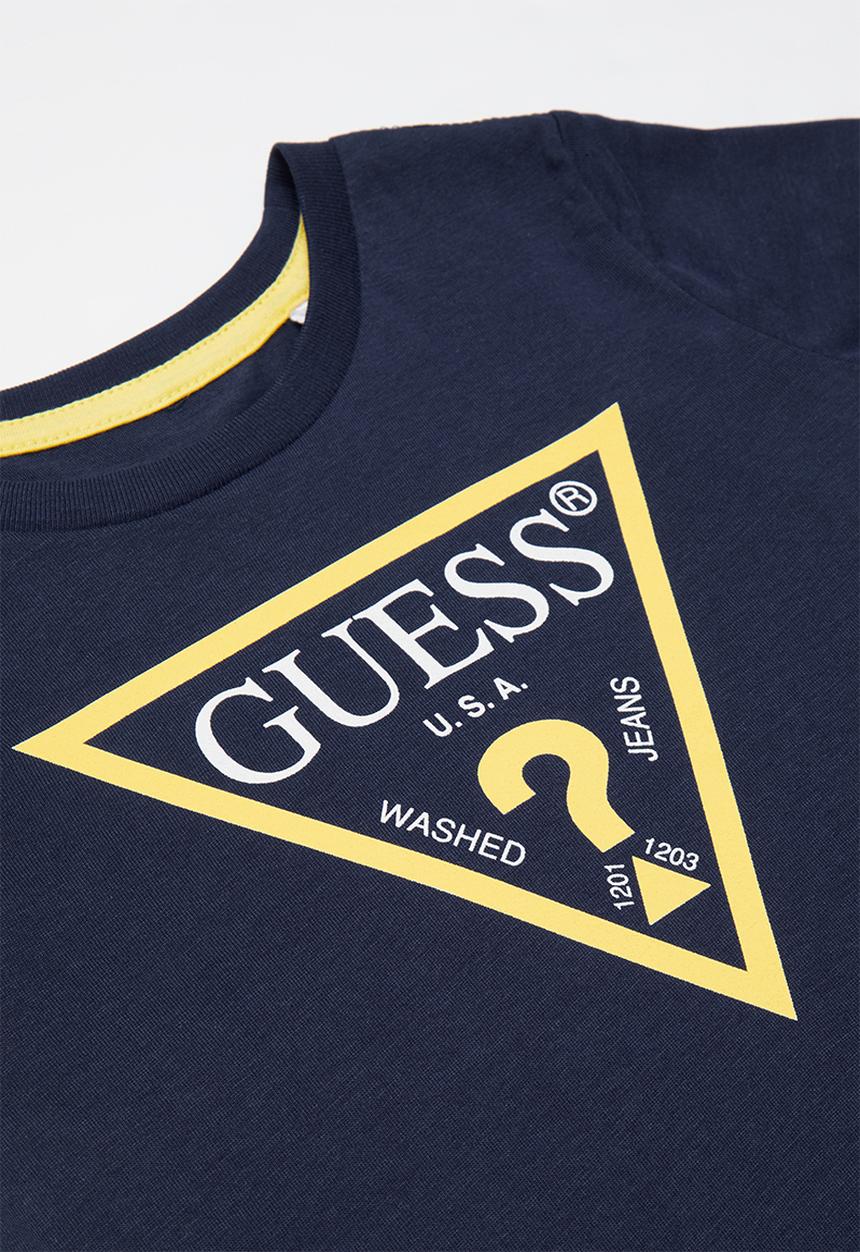 GUESS - Short sleeve guess triangle tee - blue