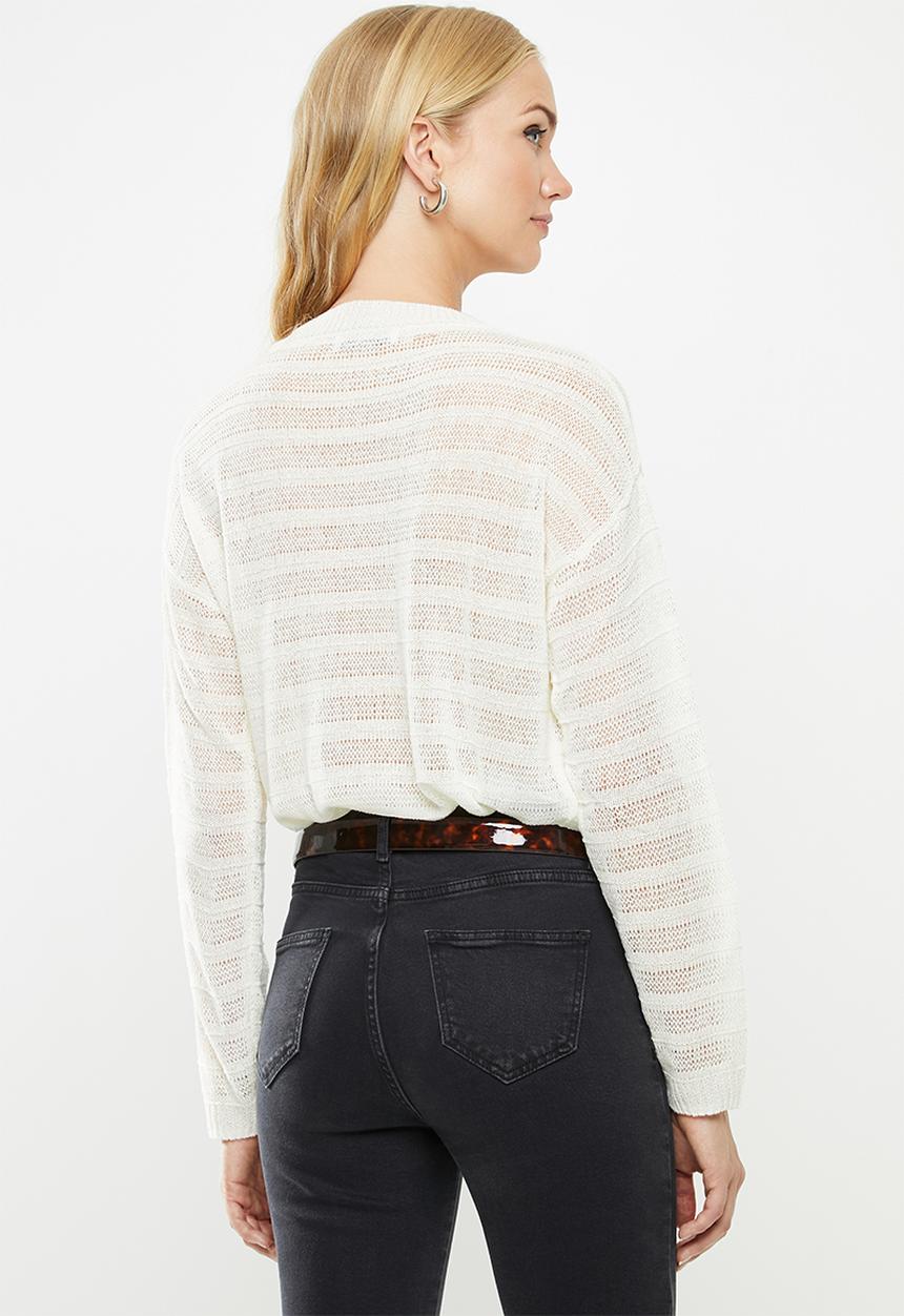 MANGO - Open knit jersey - cream