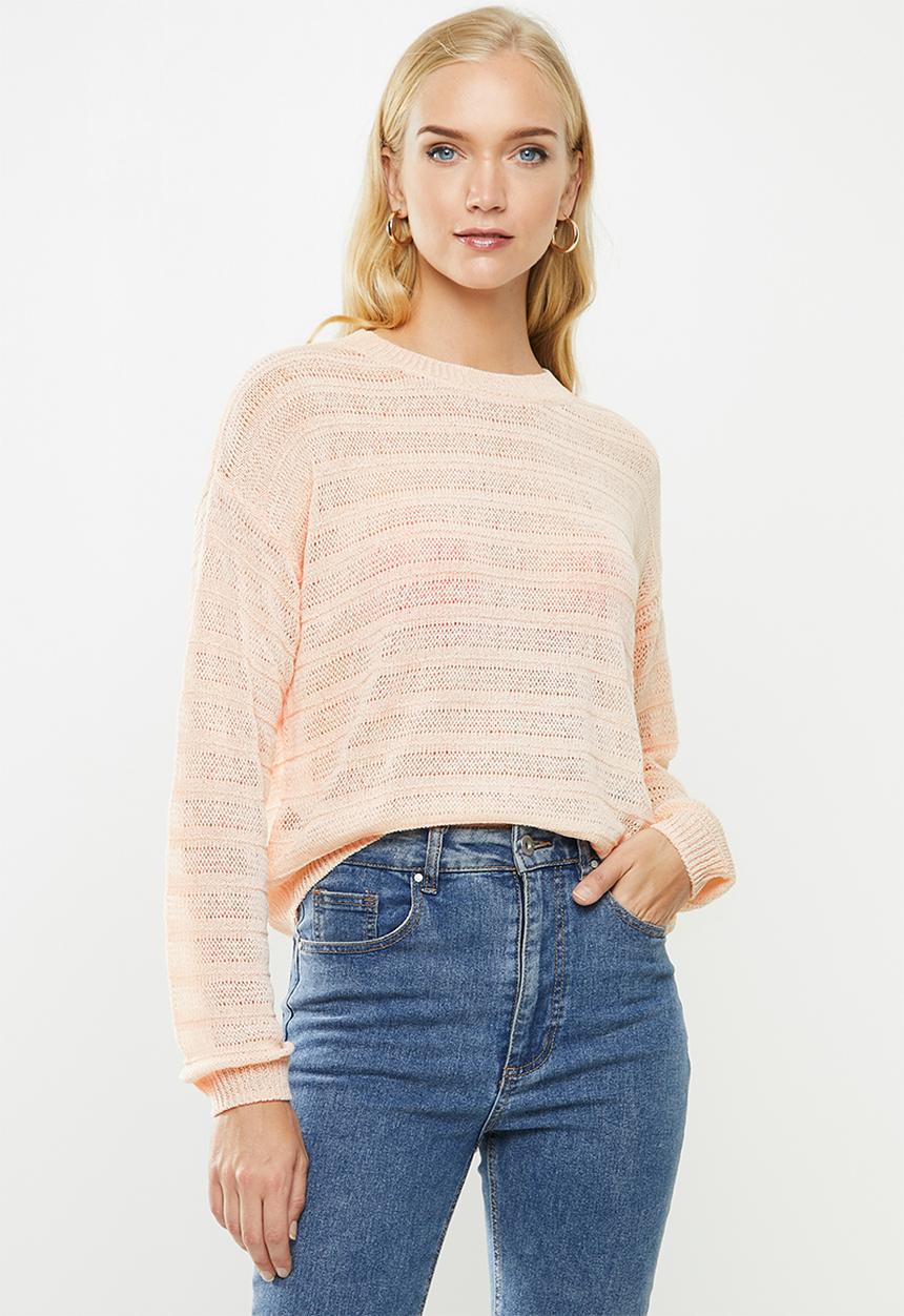 MANGO - Open knit jersey - pink