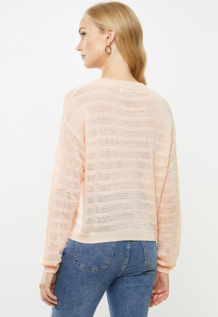 MANGO - Open knit jersey - pink