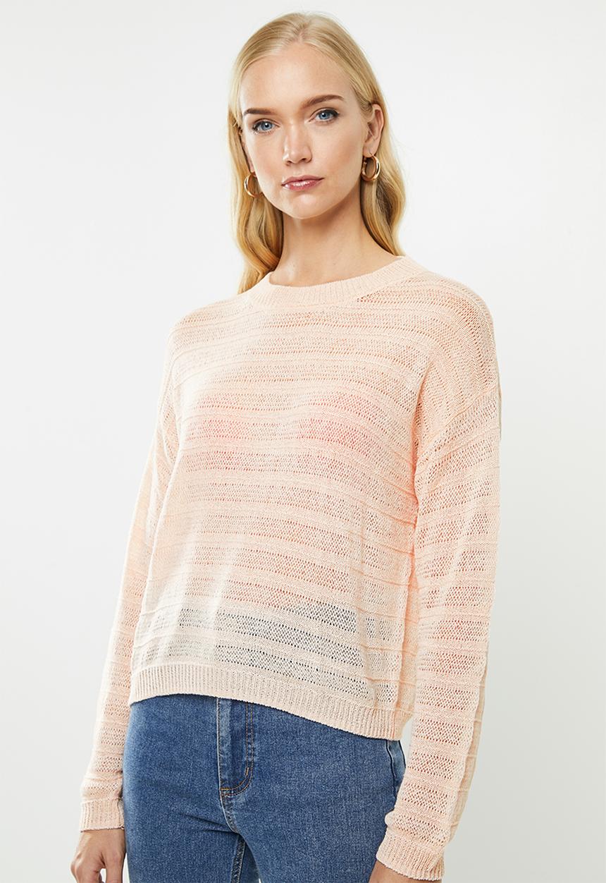 MANGO - Open knit jersey - pink