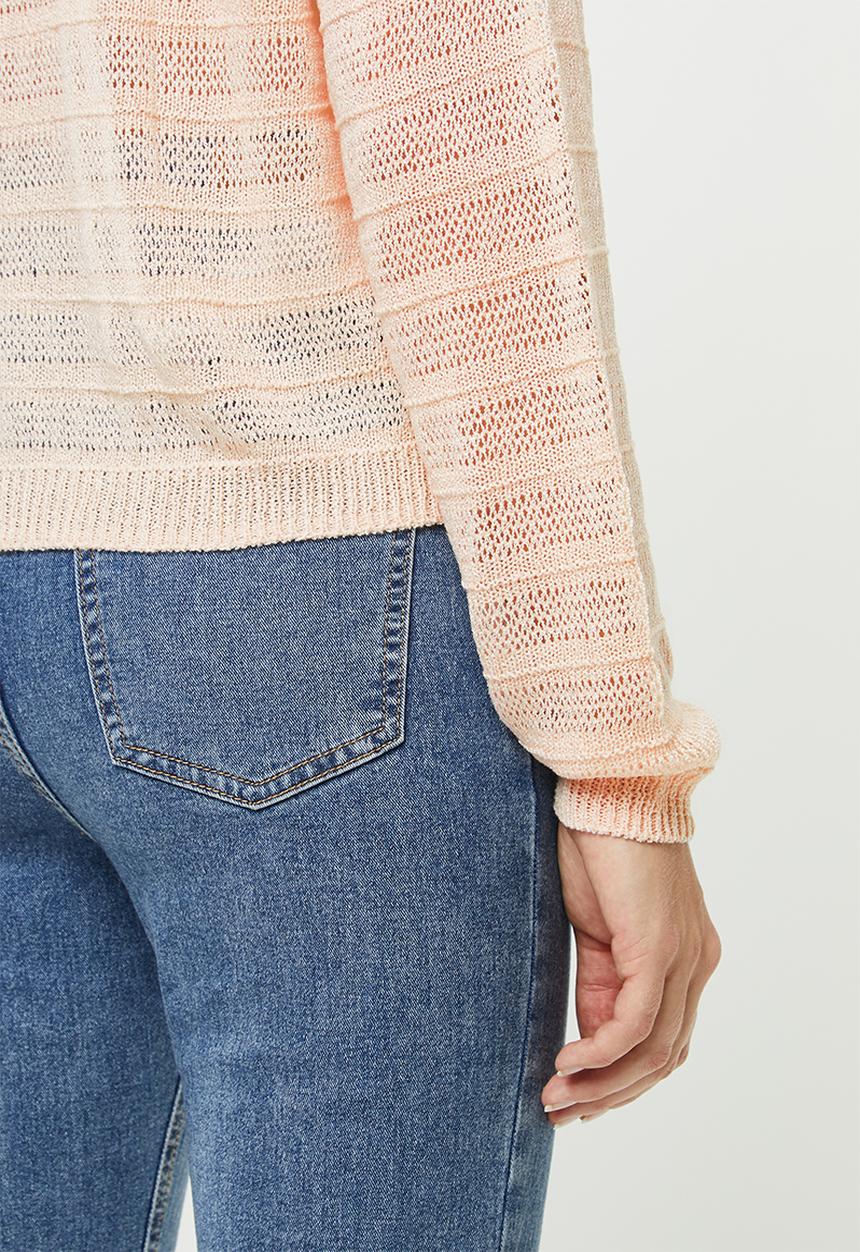 MANGO - Open knit jersey - pink