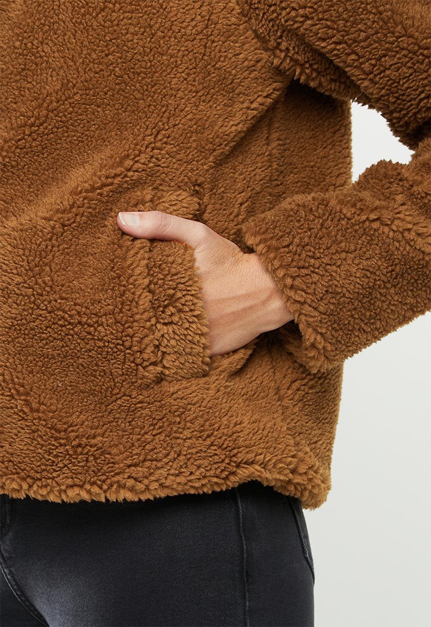 ONLY - Emily teddy jacket - brown 