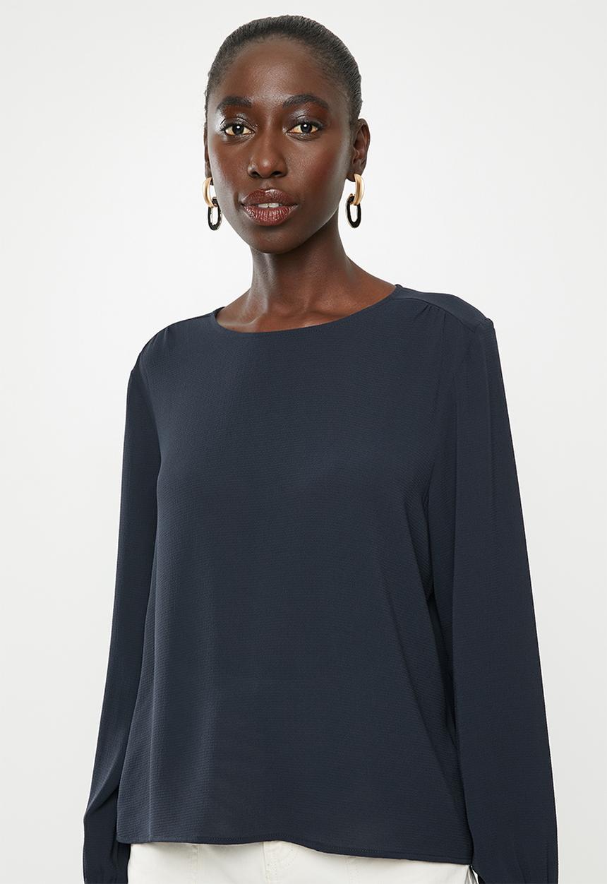 Jacqueline de Yong - Oliver long sleeve top - navy