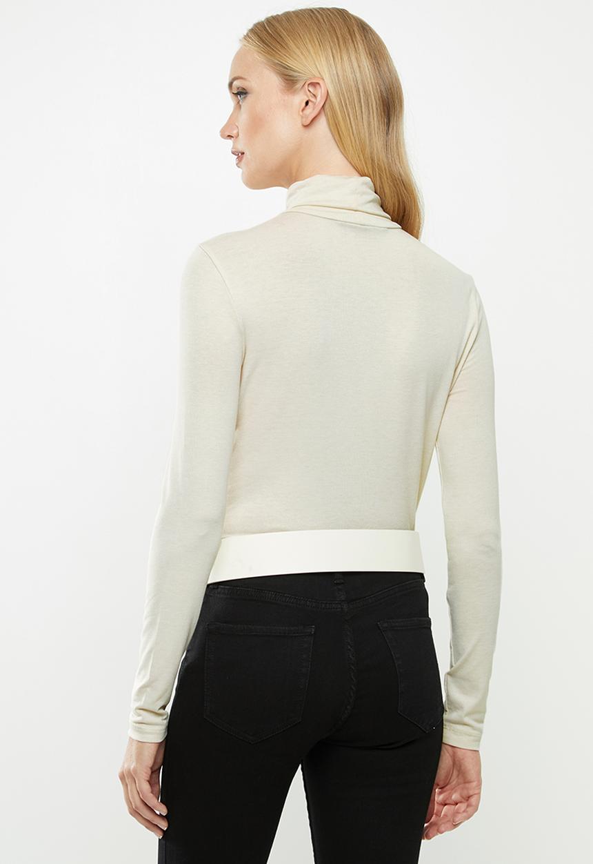 Vero Moda - Carla long sleeve highneck top - birch