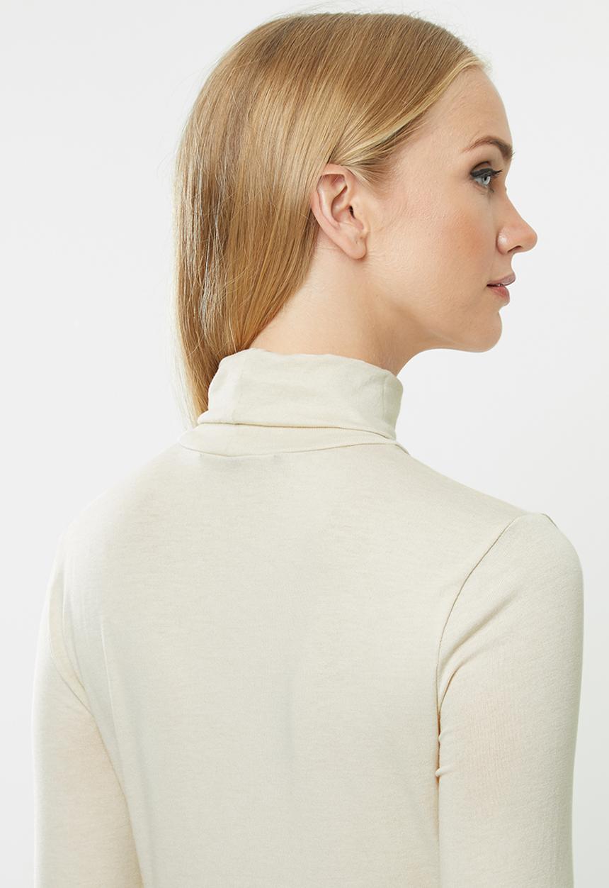 Vero Moda - Carla long sleeve highneck top - birch
