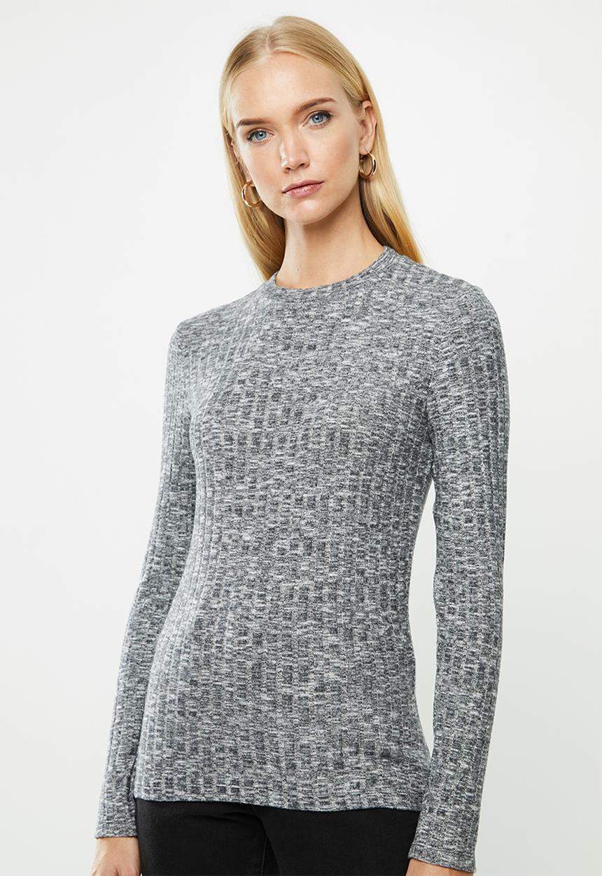 Jacqueline de Yong - Melissa long sleeve top - grey