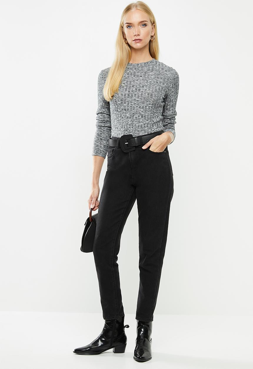 Jacqueline de Yong - Melissa long sleeve top - grey