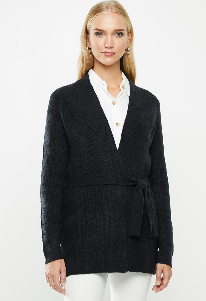 Jacqueline de Yong - Victus belted cardi - dark navy