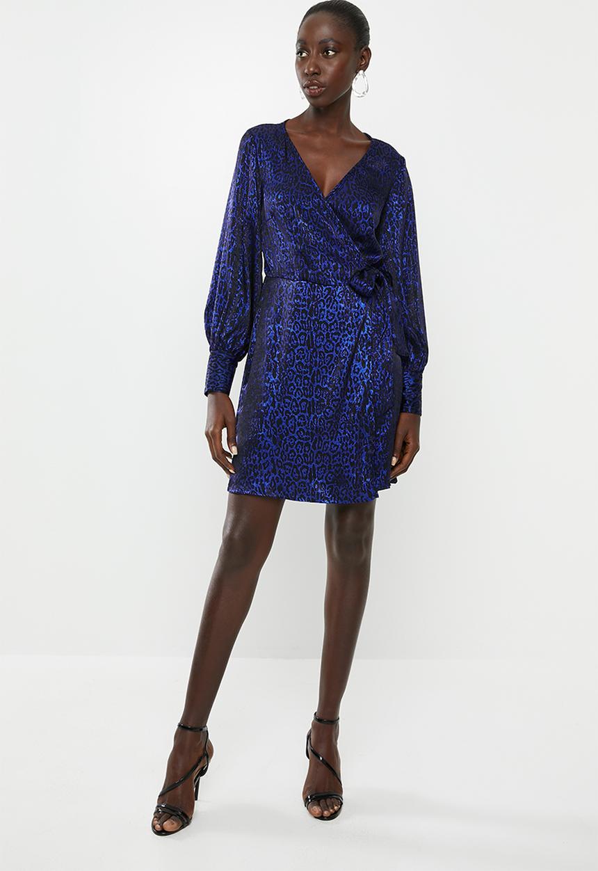 Vero Moda - Dakota wrap dress - black & blue 
